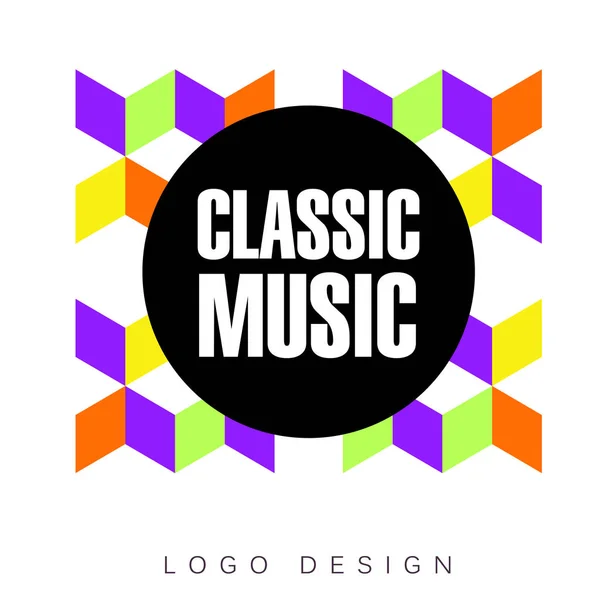 Classic festival logo template, creative banner, poster, flyer design element for musical party celebration vector Illustration — Stock Vector