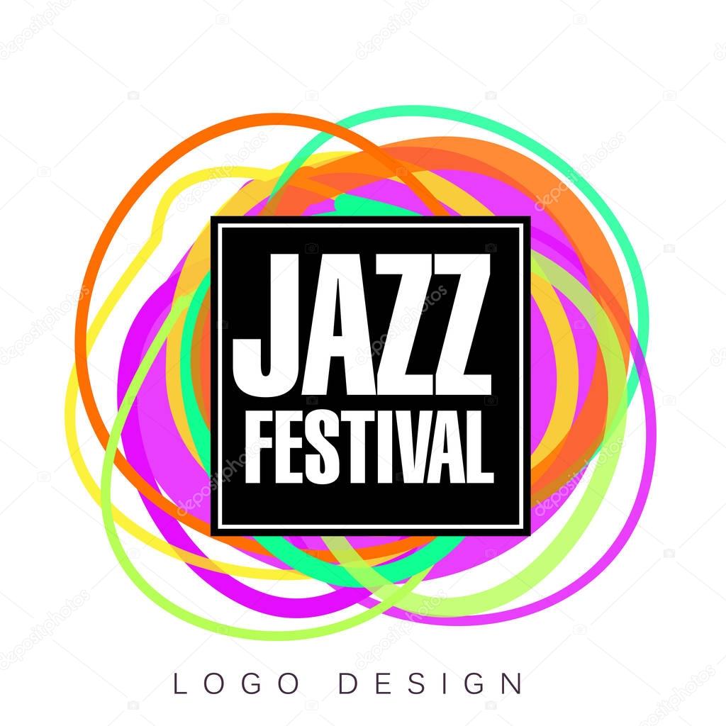 Jazz festival logo, creative banner, poster, flyer design element for musical party celebration vector Illustration