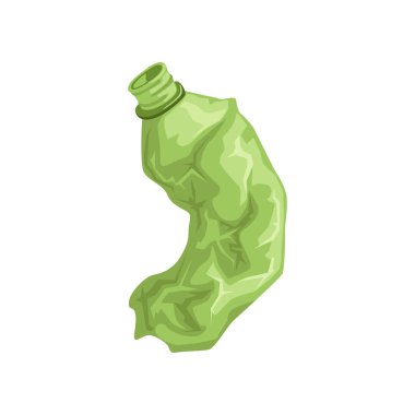 Kullanılan plastik şişe, geri dönüşüm çöp kavramı, beyaz bir arka plan üzerinde atık vektör çizim kullanmak
