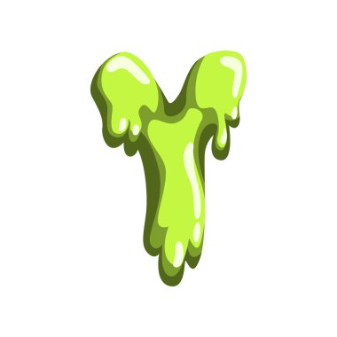 Y harfi tatlı meyve jöle, parlak, beyaz bir arka plan üzerinde yenilebilir sıvı yazı tipi vektör çizim