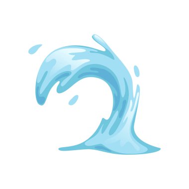 Beyaz bir arka plan üzerinde okyanus ya da deniz su dalgası vektör illüstrasyon mavi