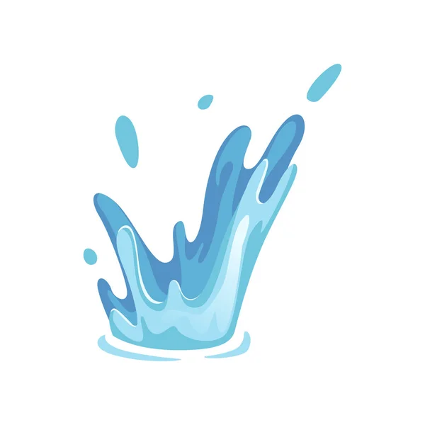 Blauw water splash vector illustratie op een witte achtergrond — Stockvector