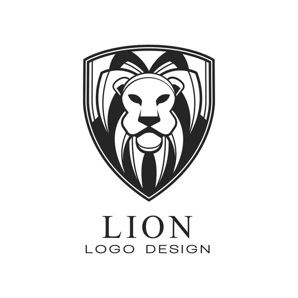 Design de logotipo de leão, elemento de estilo vintage clássico com animal selvagem, vetor Ilustração em um fundo branco — Vetor de Stock