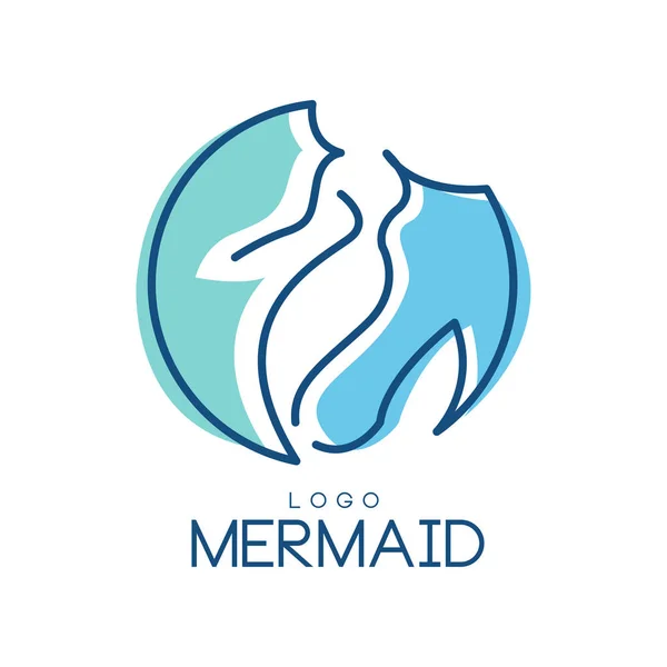Mermaid logo, design element for badge, invitation card, banner vector Illustration on a white background — Stock Vector
