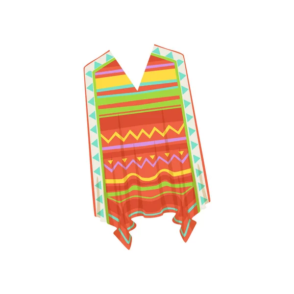 Poncho, vector de ropa tradicional mexicana Ilustración sobre fondo blanco — Vector de stock