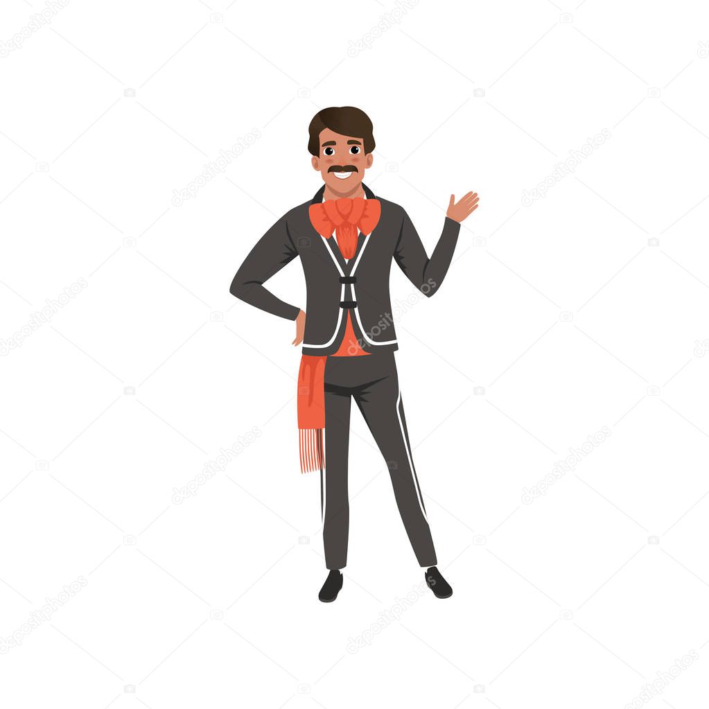 Mexican man in traditional national clothes vector Illustration on a white background