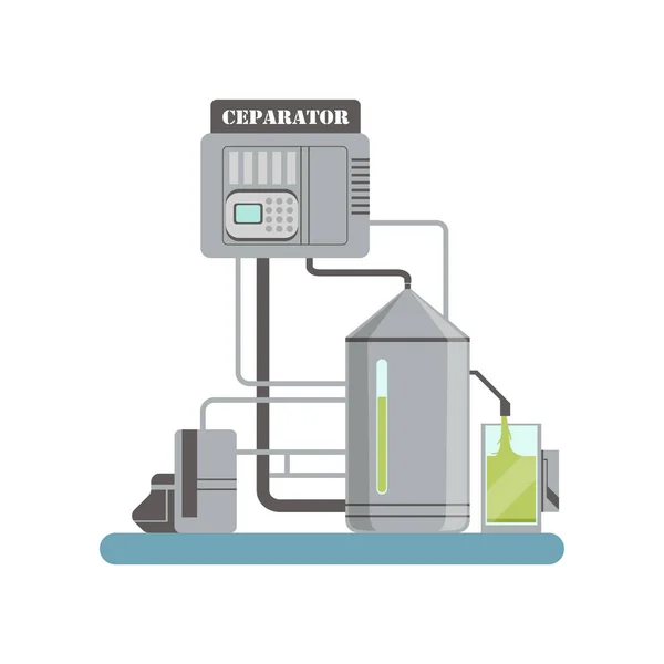Oddělovač, zařízení pro výrobu olivového oleje vektorové ilustrace na bílém pozadí — Stockový vektor