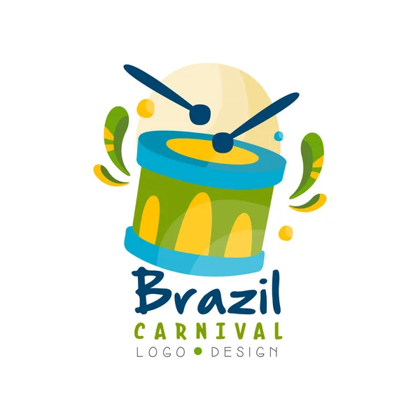 Brazilcarnival logo tervezés, világos fest.ive fél banner, plakát, dob vektoros illusztráció egy fehér háttér — Stock Vector