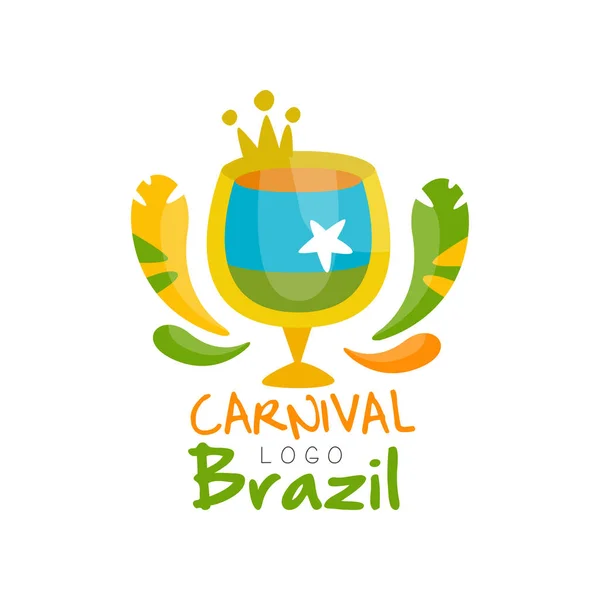 Brazilië carnaval logo ontwerp, fest.ive partij banner vector illustratie op een witte achtergrond — Stockvector