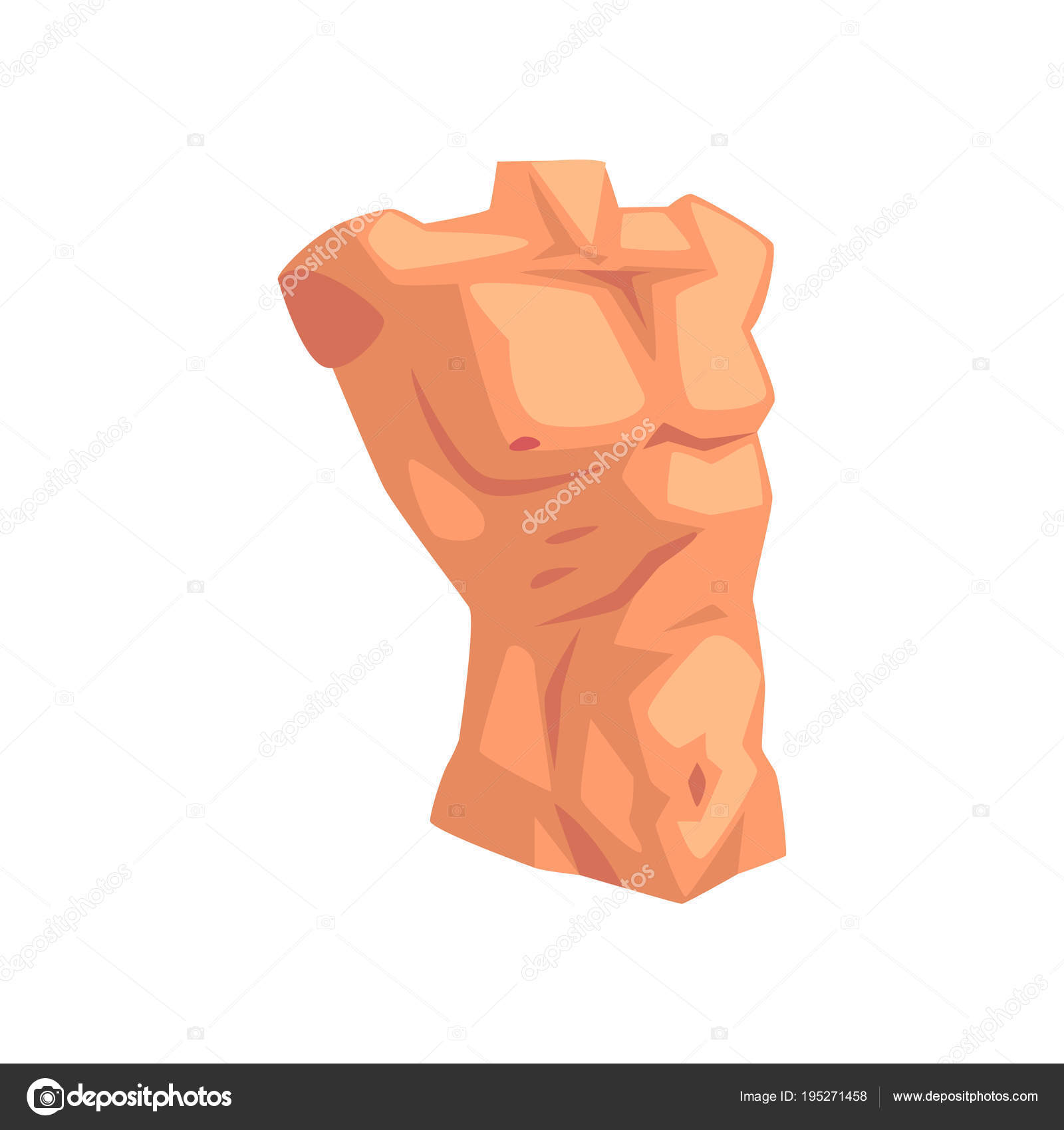 Torse, partie mâle du corps vecteur Illustration sur fond blanc image