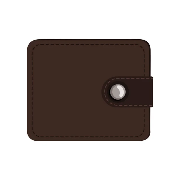 Carteira de couro marrom, bolsa para dinheiro, cartões de crédito ou documentos, dinheiro e vetor de finanças Ilustração em um fundo branco — Vetor de Stock