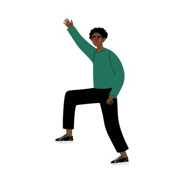 Zaferi Kutlayan Başarılı Afrikalı Amerikalı Adam, Guy Hedefe Ulaştı veya Sonuç Vektör İllüzyonuna Ulaştı