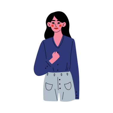 Başarılı Genç Kadın Hedefe Ulaştı ya da Sonuç Vektör Resmine Ulaştı