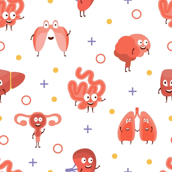 Human Iinternal Organs Sömlös Mönster, Kan användas Tyg Inslagning Papper, Webbplats bakgrundsbilder, Bakgrund vektor Illustration — Stock vektor