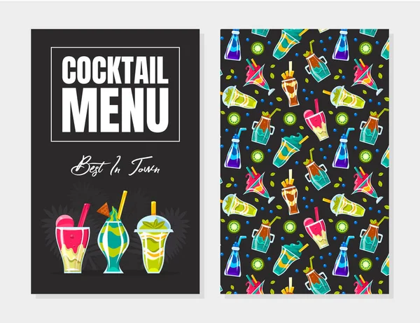 Menüplan für die Cocktailbar. Vektorillustration. — Stockvektor