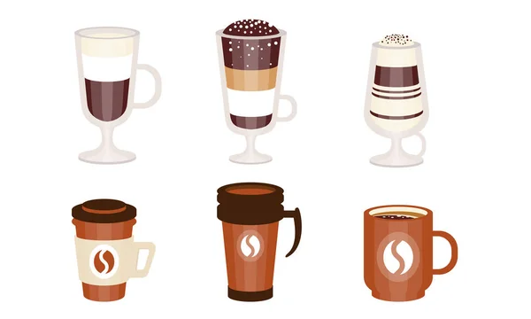 Set di cocktail di caffè e caffè. Illustrazione vettoriale . — Vettoriale Stock