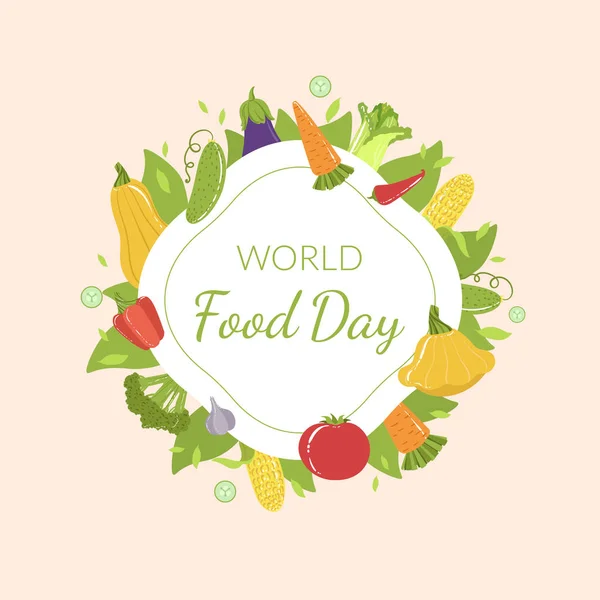 Всесвітній день їжі Банерний шаблон з Ripe Органічні овочі Векторні ілюстрації — стоковий вектор
