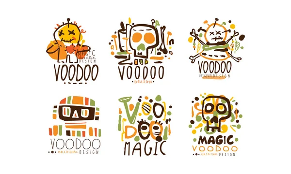 Voodoo és Magic Labels Design vektorkészlet — Stock Vector