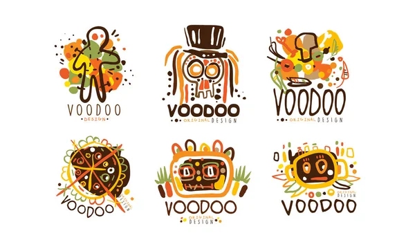 Voodoo és Magic Labels Design vektorkészlet — Stock Vector