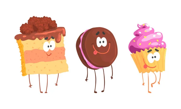 stock vector Cartoon Dessert Characters Isolated On White Background