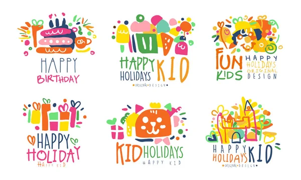 Set of logos for the holiday. Vector illustration. — Stock Vector
