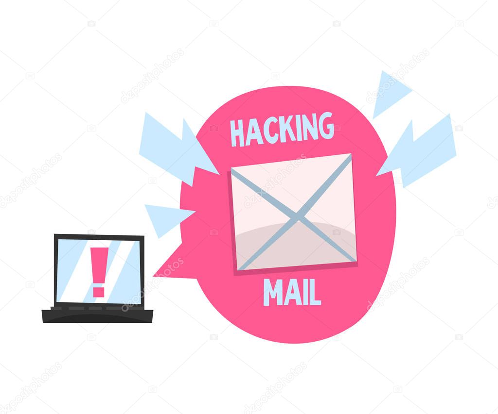 Mail Hacking On the Laptop Vector Illustrated Concept