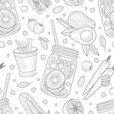 Sağlıklı meyve hatlarının şekli. Vektör illüstrasyonu.