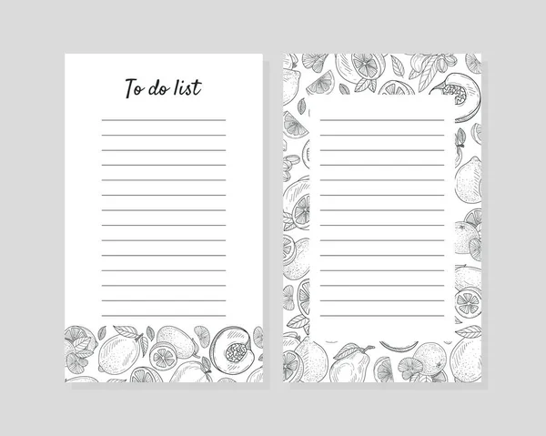 To do list with lines for notes. Vector illustration. — Stock Vector