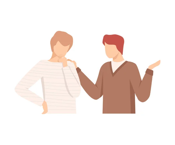 One Man Encouraging Another By Putting Hand on His Shoulder Vector Illustration — Stock Vector