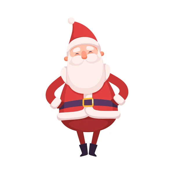 Funny Santa Claus, personaje lindo de Navidad y Año Nuevo, ilustración vectorial de elementos de diseño de vacaciones de invierno — Vector de stock