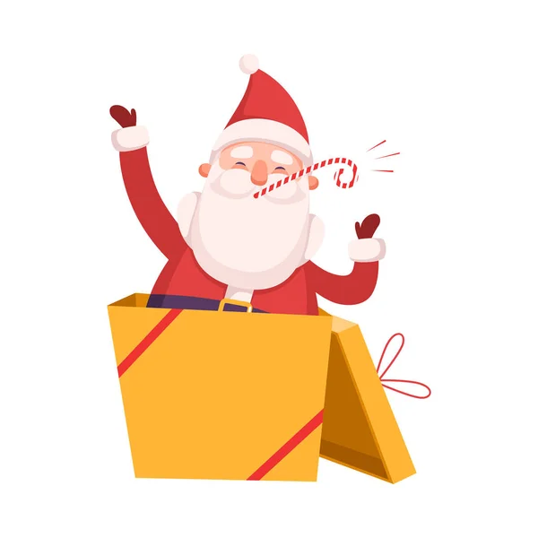 Śmieszny Święty Mikołaj, Słodkie Boże Narodzenie i Nowy Rok charakter, Wakacje zimowe Element projektu wektor ilustracji — Wektor stockowy