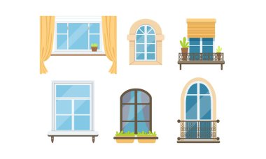 Windows vektör kümesinin farklı türleri. Cam Dış Element Koleksiyonu