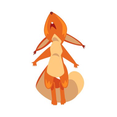 Şirin Komik Sincap, Ayakta Duran Küçük Kemirgen Hayvan Çizgi Film Karakteri Vektör Çizimi