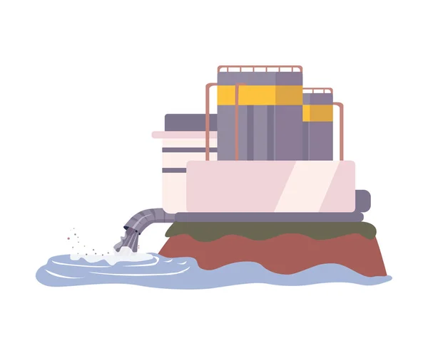 Environmental Pollution Problem and Ecology Harm from Modern Industry Vector Illustration — 스톡 벡터