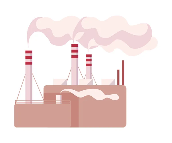 Environmental Pollution and Its Source Vector Illustration. Pollution atmosphérique causée par la fumée provenant des émissions des usines — Image vectorielle