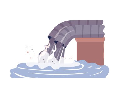 Çevre Kirliliği Sorunu ve Ekoloji Modern Endüstri Vektörü İllüstrasyonundan Zarar