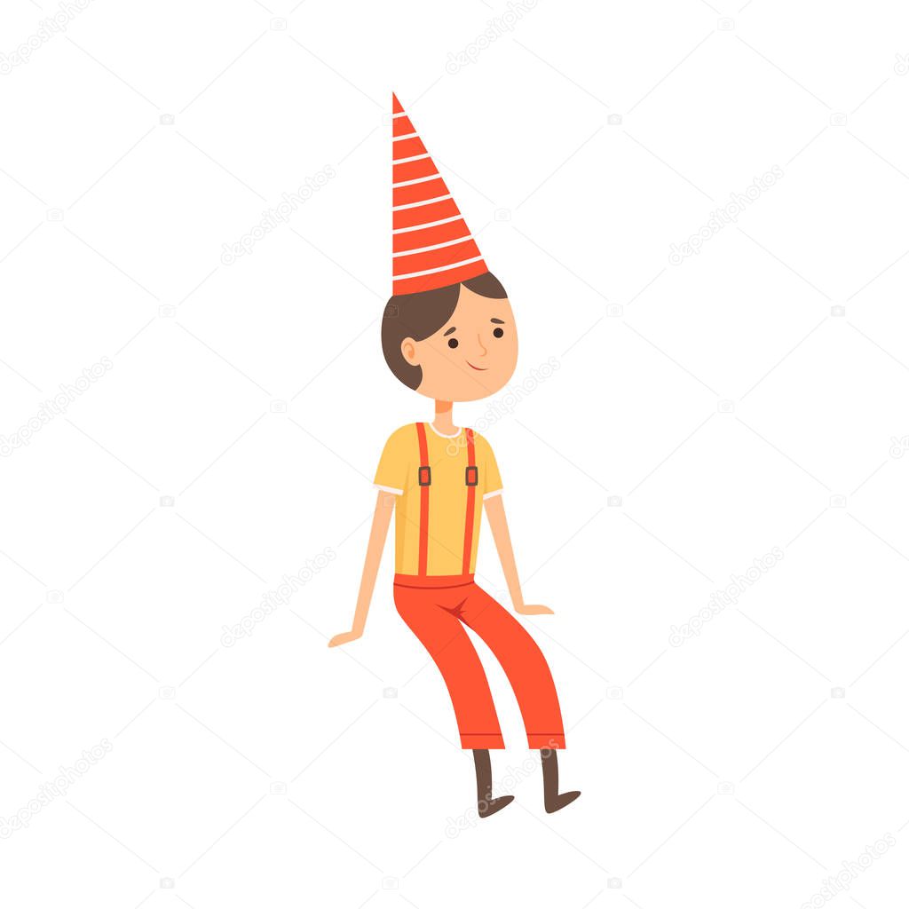 Tom Thumb Character from Fairy Tale Vector Illustration