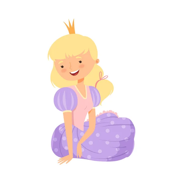 Belle princesse avec couronne sur sa tête Illustration vectorielle — Image vectorielle