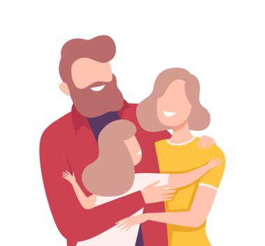 Happy Family Standing Close to Each Other and Spending Time Together During Weekend