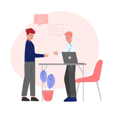 İş Toplantısı, Ofis İnsanları Karakterleri Yaratıcı Ortak Çalışma Alanı Vektör İllüstrasyonunda Çalışıyor