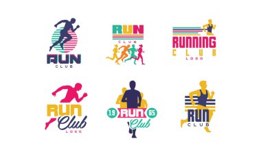 Spor Kulübü Logosu Şablonları Toplama, Turnuva, Maraton, Spor Organizasyonu Vektör Resimleri