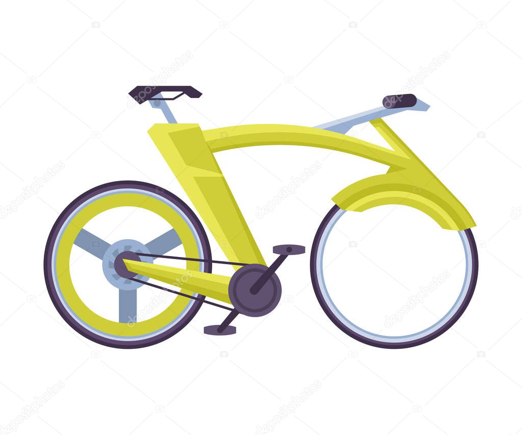 Cruiser Bicycle, Ecological Sport Transport, Modern Bike Side View Flat Vector Illustration