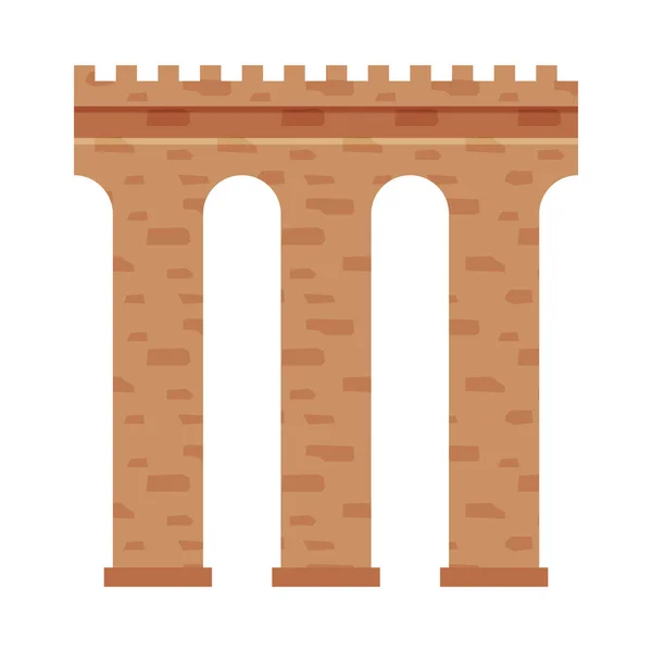 Kamenná arkádová zeď, Prvek starověkého středověkého hradu nebo pevnostní vektorové ilustrace — Stockový vektor