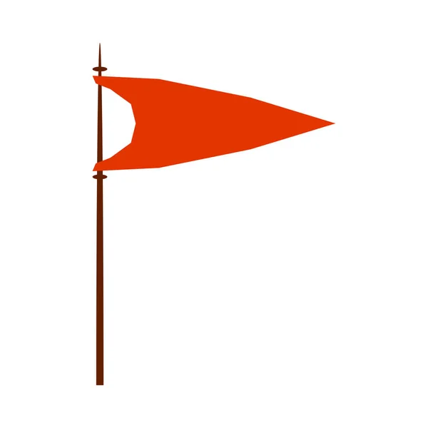Drapeau médiéval rouge, symbole héraldique royal, monarchie ou chevalerie Illustration vectorielle — Image vectorielle