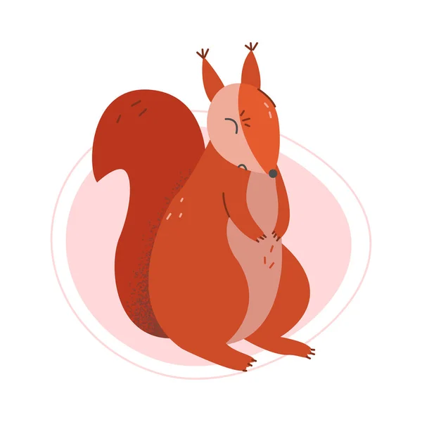 Cute Squirrel Animal Sitting Isolated on White Background Vector Illustration — Stock Vector