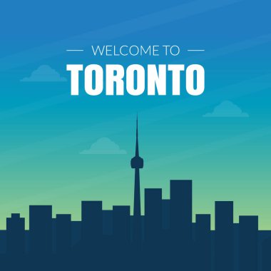Modern Toronto Kanada Şehri Skyline, Banner, Placard veya Web Sayfası Resimleri