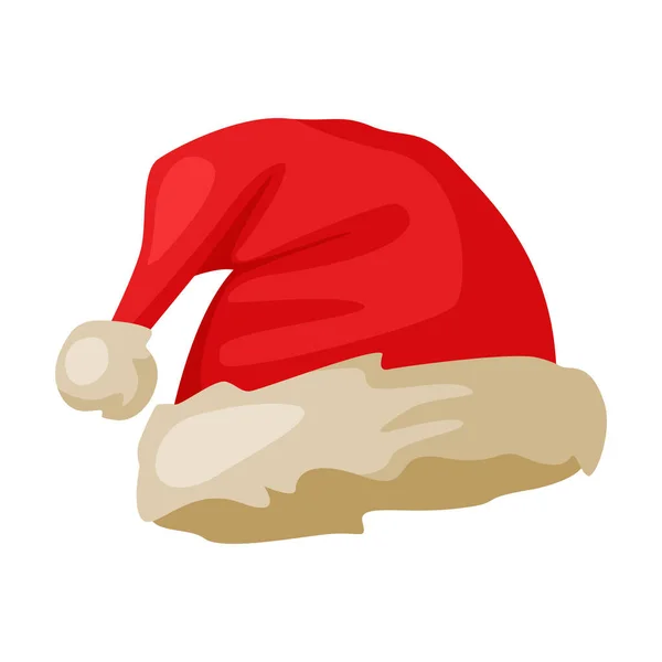 Σάντα καπέλο, τα Χριστούγεννα και το Νέο Έτος Σύμβολο, Παραδοσιακά Διακόσμηση Διακόσμηση Εικονογράφηση διάνυσμα — Διανυσματικό Αρχείο