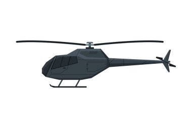 Siyah Helikopter, Uçan Uçak, Hava Taşımacılığı Düz Vektör İlülasyonu