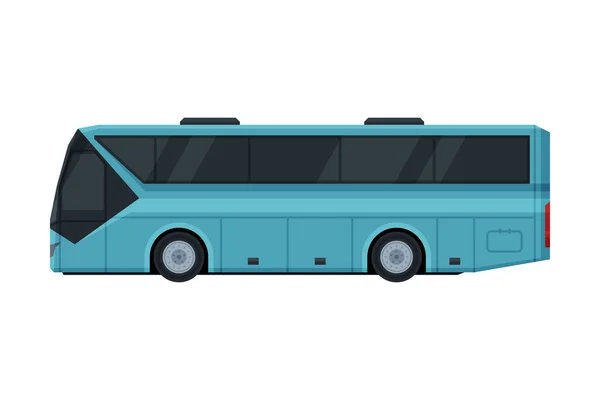 Moderne Passagiersbus, Zijaanzicht, Openbaar Vervoer Voertuig Flat Vector Illustratie — Stockvector
