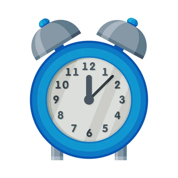 Blue Old Fashioned Alarm Clock, Time Measuring Instrument Vector Illustration — Stockový vektor